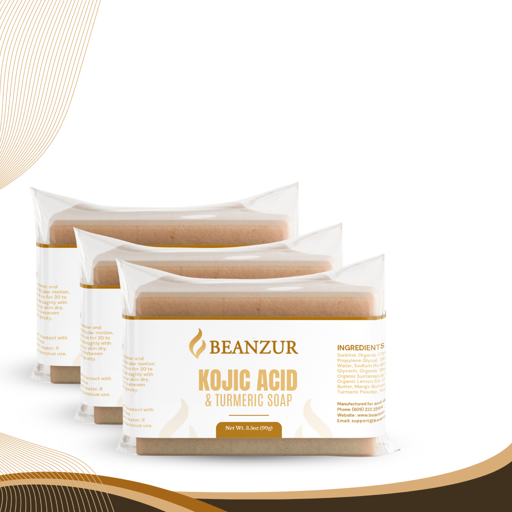 BEANZUR Radiant Skin Trio – Kojic Acid & Turmeric Soap Bundle